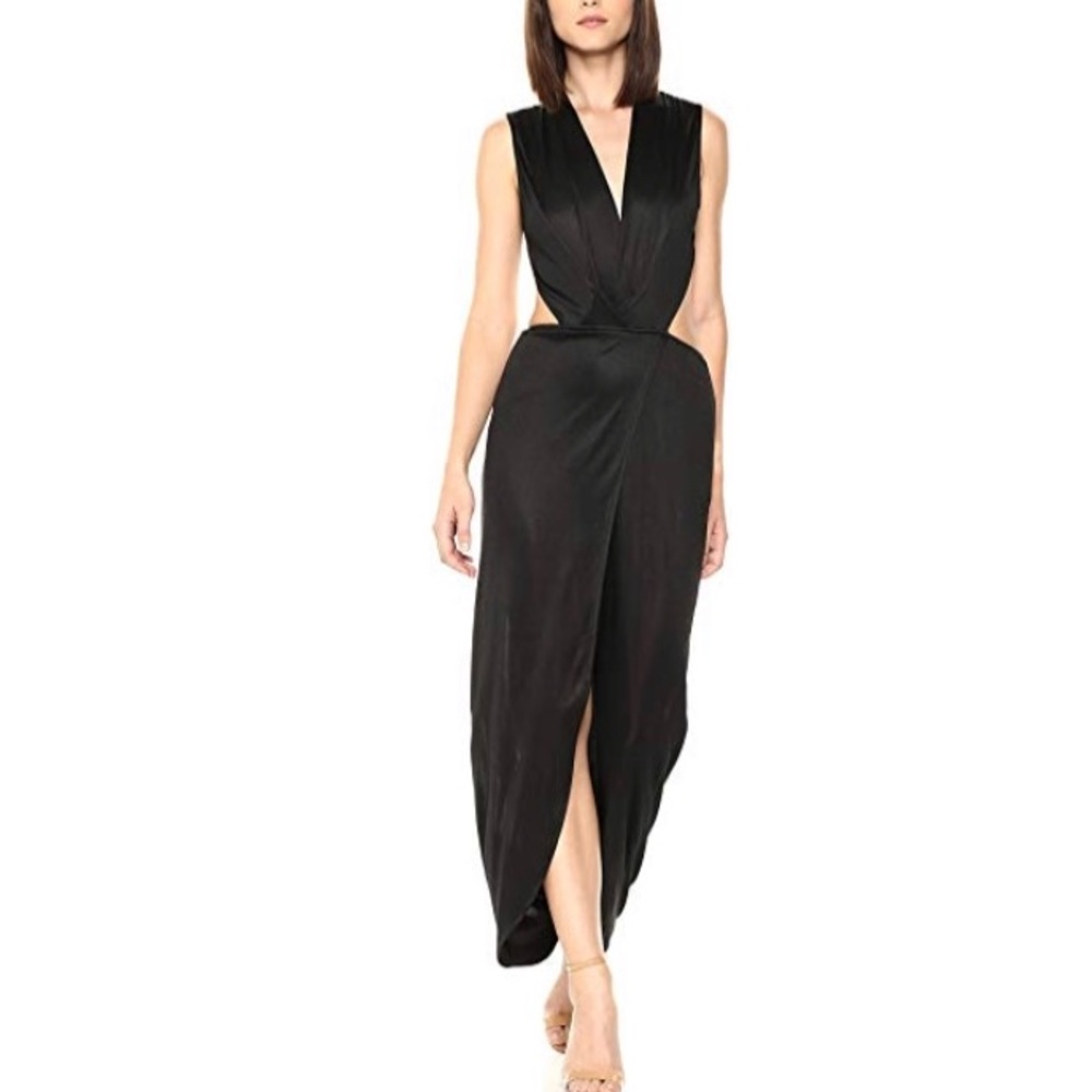 Black sexy long dress with back cut out